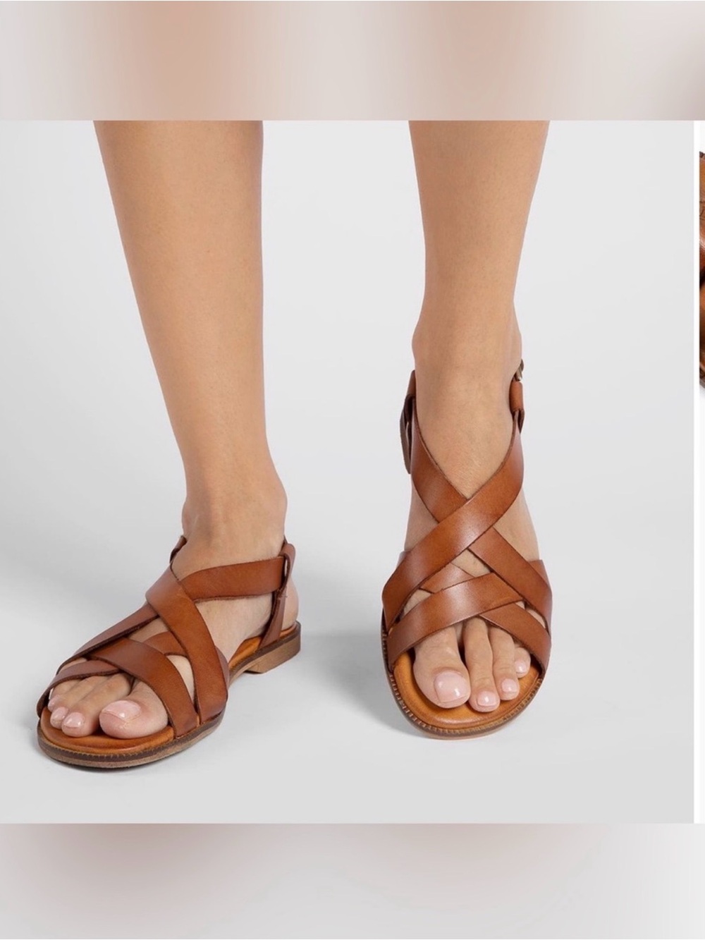Penelope Chilvers Buttercup Slingback Tan Leather Sandals Size 10